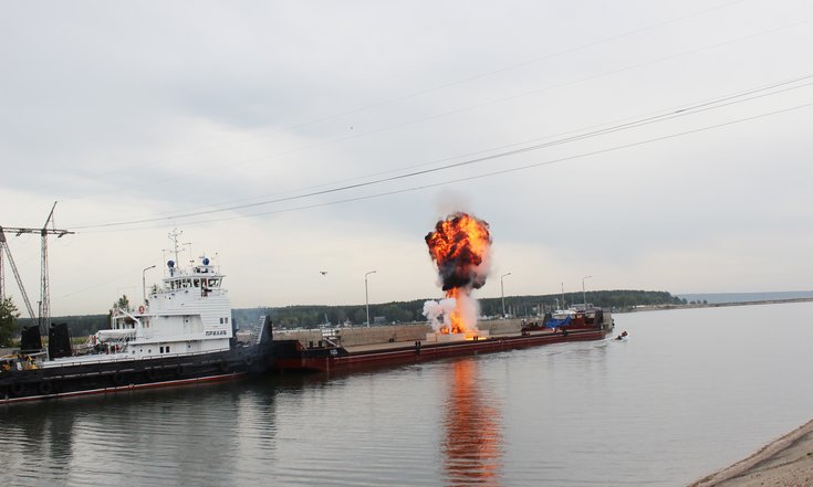 В ходе учений по обороне Новосибирского судоходного шлюза