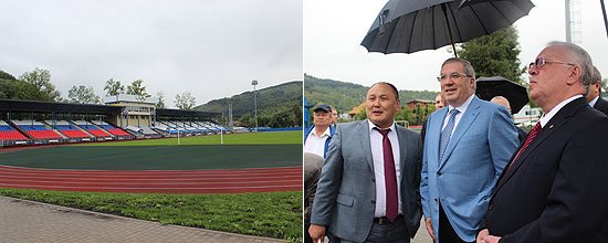 Полпред ознакомился с ходом реконструкции республиканского стадиона «Спартак»
