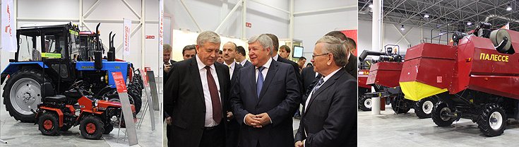 Перед началом заседания Николай Рогожкин осмотрел экспозицию Национальной выставки Республики Беларусь