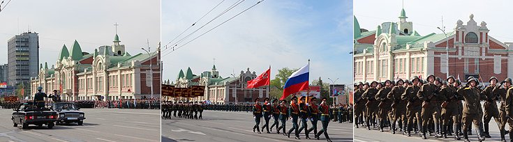 Маршем по центральной площади города прошли 1,5 тысячи военнослужащих и колонна военной техники
