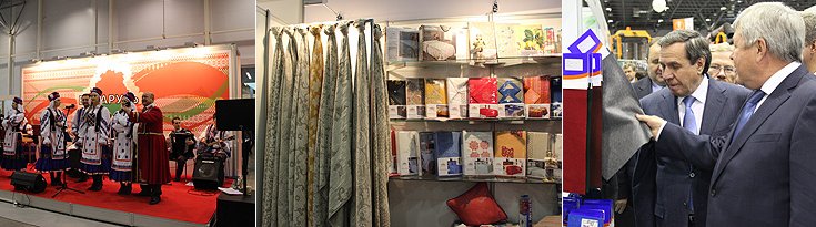 В выставке принимают участие ведущие белорусские предприятия в сфере машиностроения, нефтехимической отрасли, легкой, мебельной, пищевой промышленности