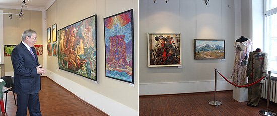 Виктор Толоконский осмотрел экспозицию окружной выставки-форума молодых художников и руководителей организаций «Творческого союза художников России» регионов Сибири