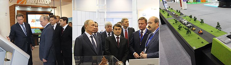 Глава государства осмотрел выставку достижений и современных технологических решений в области дорожного хозяйства