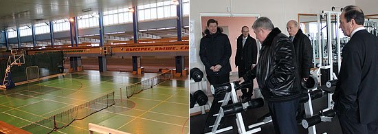 Во Дворце спорта НГТУ полпред осмотрел легкоатлетический манеж, в котором осуществляется подготовка спортсменов олимпийского резерва, игровой и тренажерный залы
