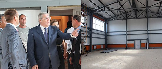 В ходе осмотра спортивного зала, все ремонтные работы в учреждении будут завершены к 1 сентября