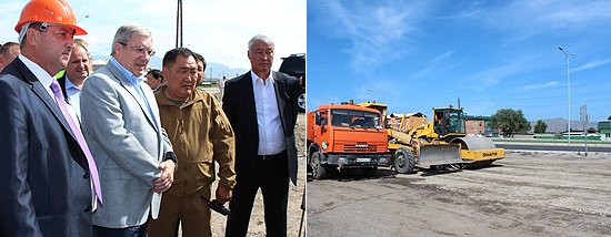 Осмотр реконструируемой объездной дороги в Кызыле